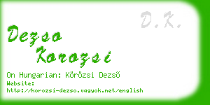 dezso korozsi business card